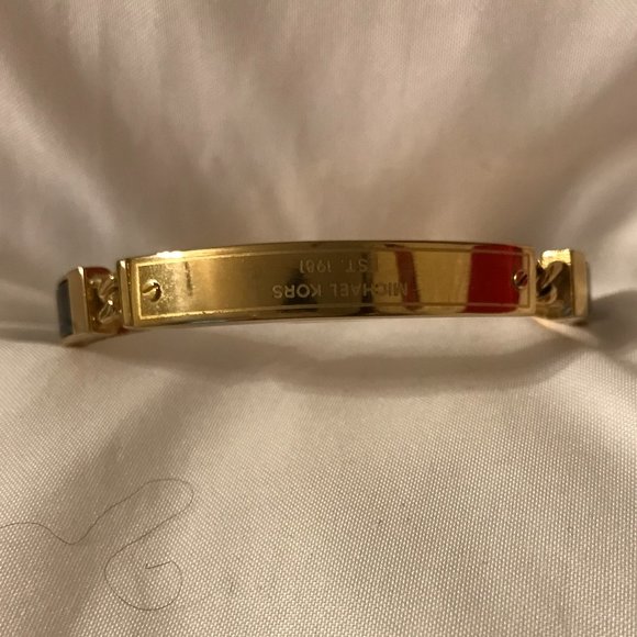 Michael Kors Logo Plaque Bangle Bracelet - Picture 1 of 8